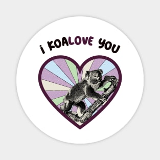 I koalove you - a retro vintage design Magnet